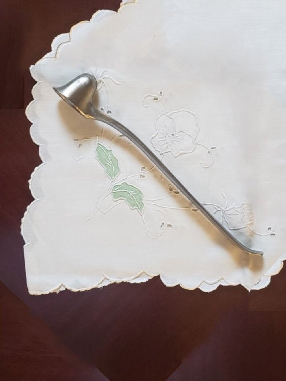 Vintage Pewter Candle Snuffer with Helmet Cup